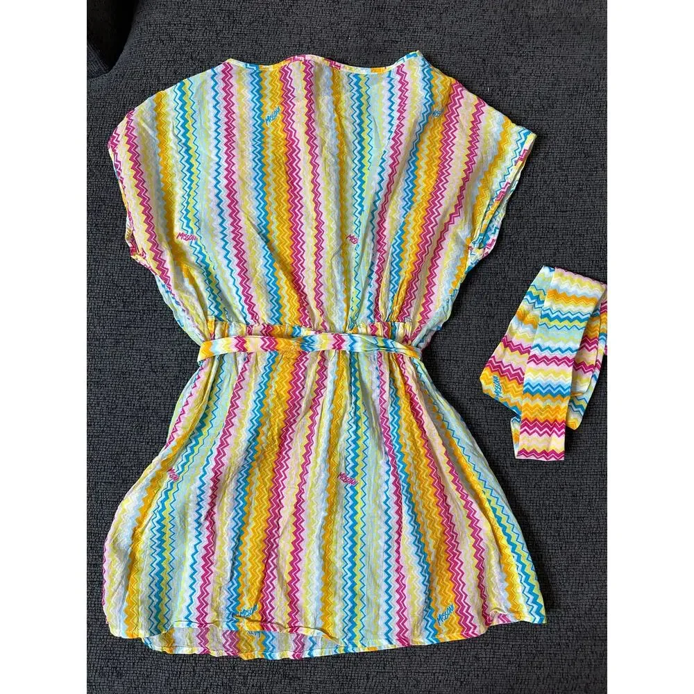 Missoni Kids Girls Multi-Colored Zigzag Beach Dress size 10 NWOT